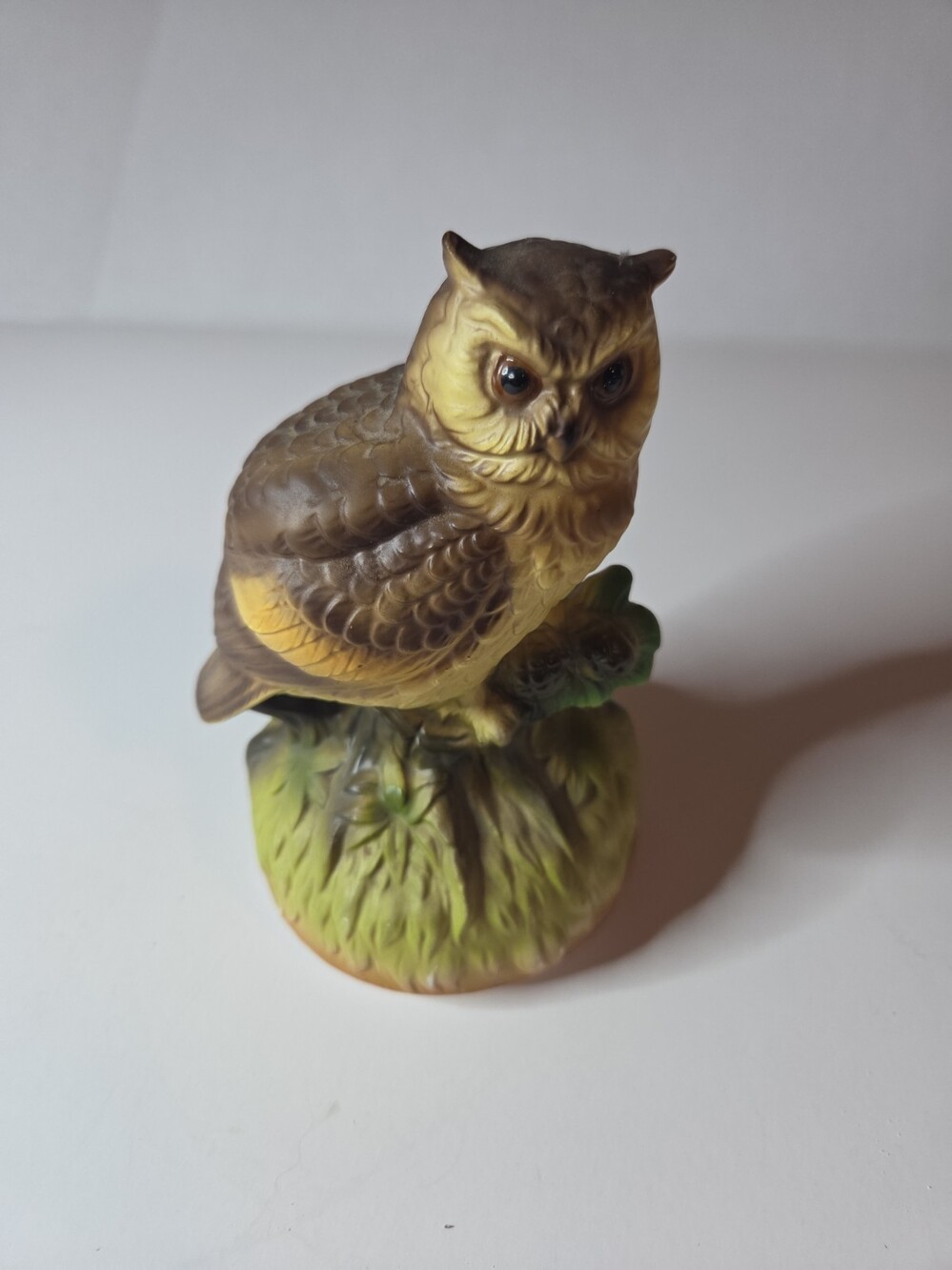 Vintage 1973 Chadwick Miller Ceramic Owl on Stump Music Box Figurine Japan